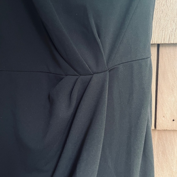 Calvin Klein Womens One Shoulder Gown with Waist Ruch Black Wrap Skirt Size 8 - Picture 9 of 14